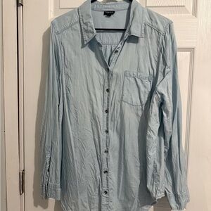 torrid Soft Light Blue Button-Front Shirt